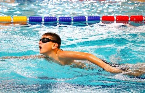 A pupil swims in the pool at King's College School Hangzhou