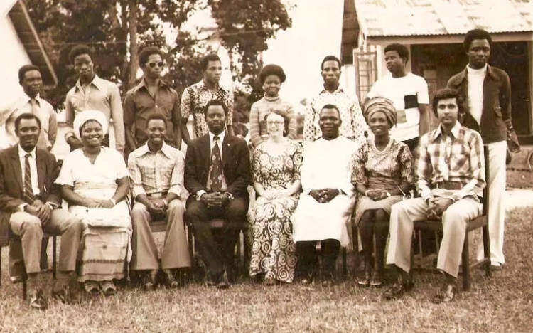 Syed Mozammil Ahsan with his colleagues in Nigeria